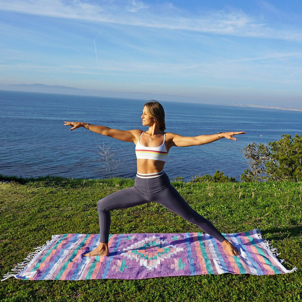Multicolor organic cotton yoga blankets