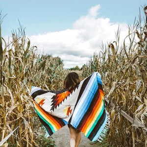 Multicolor organic cotton yoga blankets