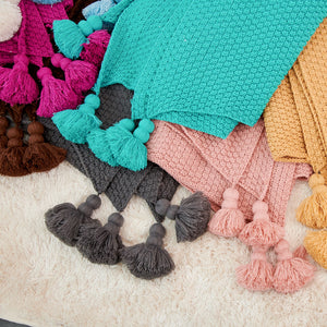 Multicolor woven throw blanket