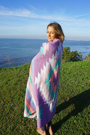 Multicolor organic cotton yoga blankets