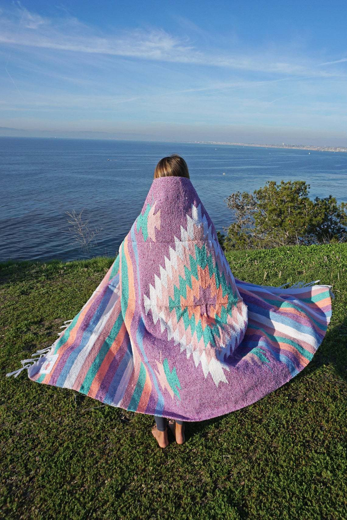Multicolor organic cotton yoga blankets