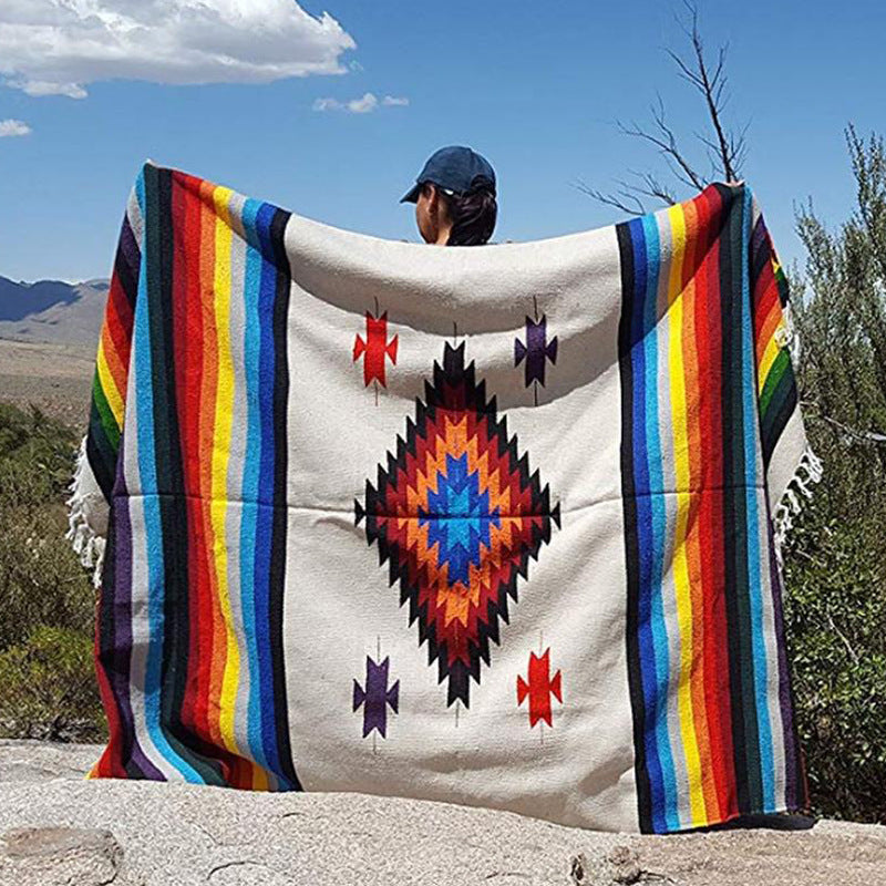 Multicolor organic cotton yoga blankets