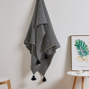 Multicolor woven throw blanket