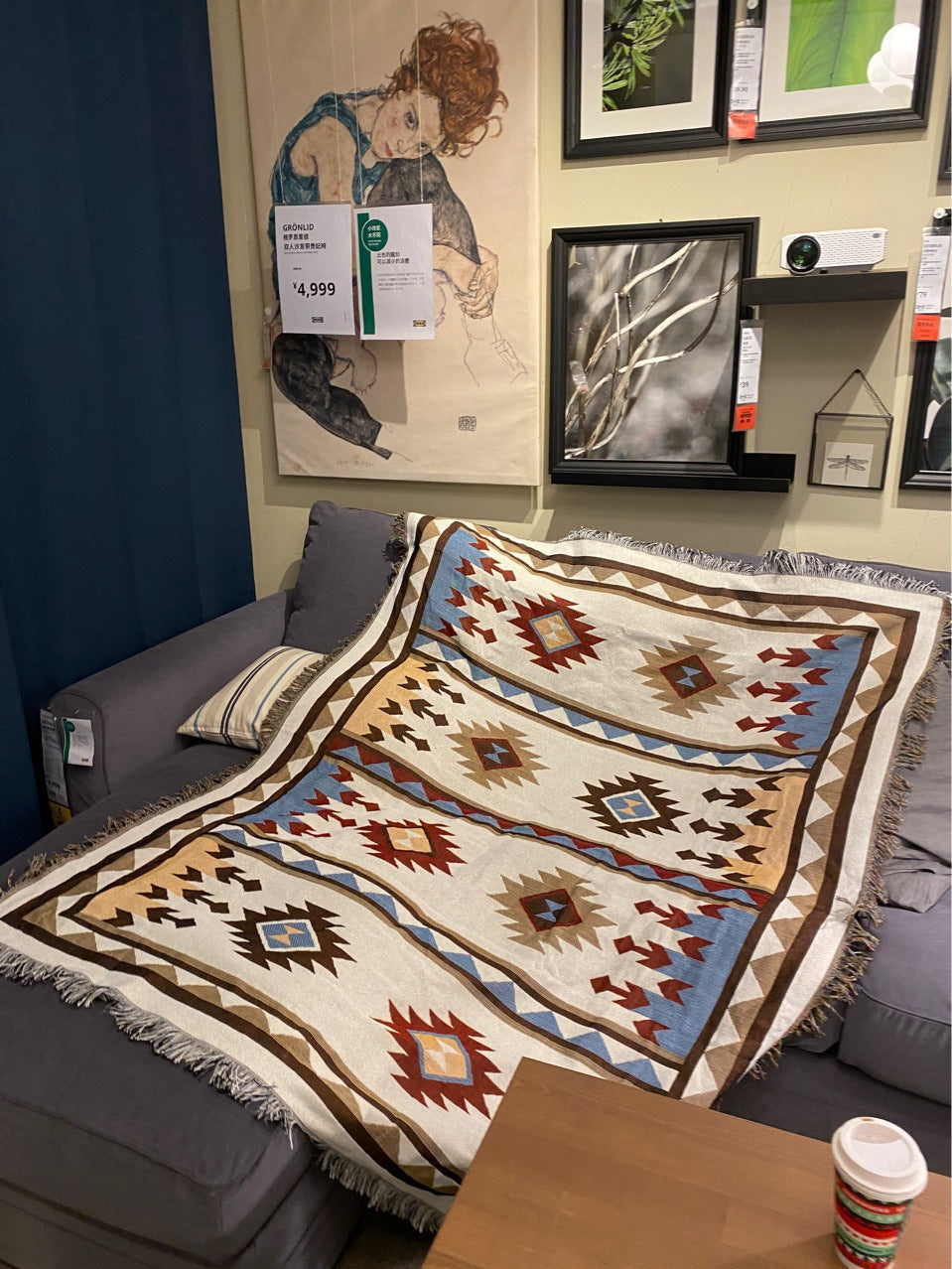 Bohemian Retro Pattern Turkey Cotton Blanket Throw