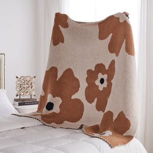 Cotton Beige Floral Blankets & Throws