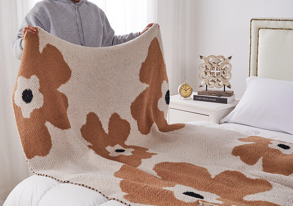 Cotton Beige Floral Blankets & Throws