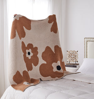 Cotton Beige Floral Blankets & Throws