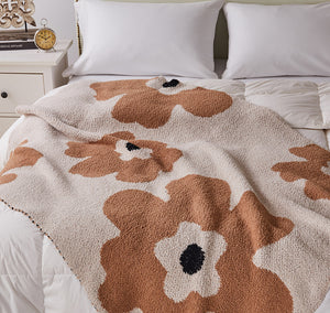 Cotton Beige Floral Blankets & Throws