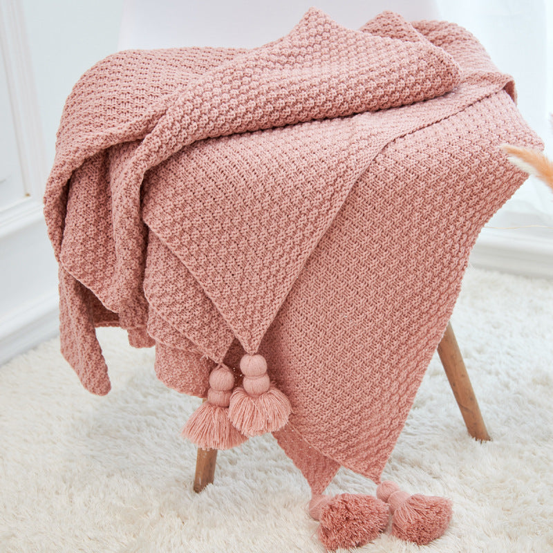 Multicolor woven throw blanket