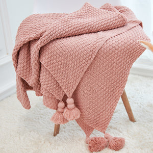 Multicolor woven throw blanket