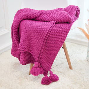 Multicolor woven throw blanket