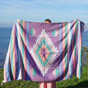 Multicolor organic cotton yoga blankets