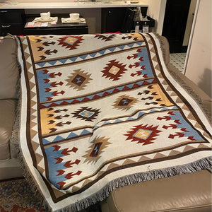 Bohemian Retro Pattern Turkey Cotton Blanket Throw