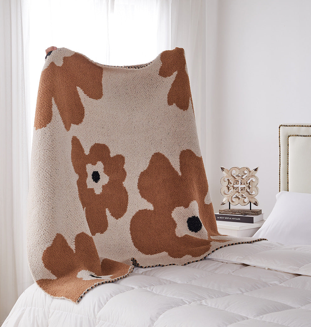 Cotton Beige Floral Blankets & Throws - Woolhome