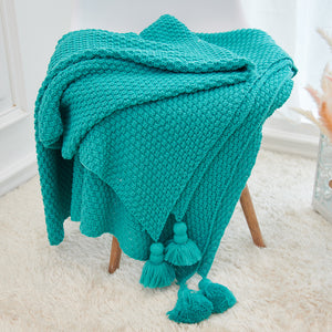 Multicolor woven throw blanket